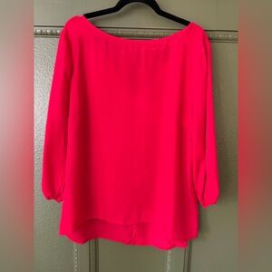 New York & Company Vibrant Pink Blouse